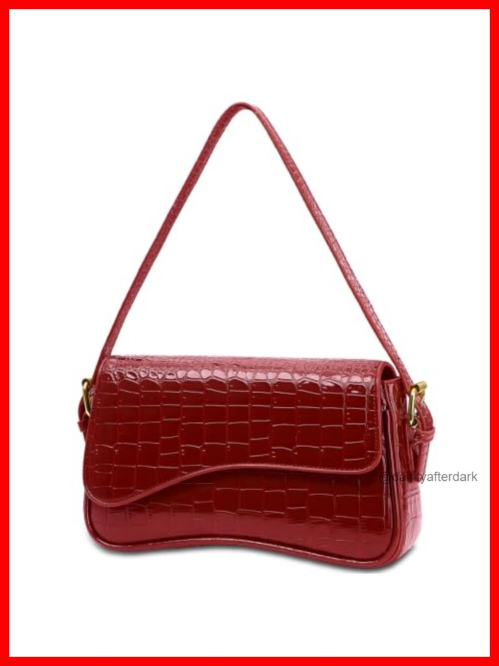 Faux Leather Hobo Shoulder Bag Underarm Flap Purse Adjustable Strap